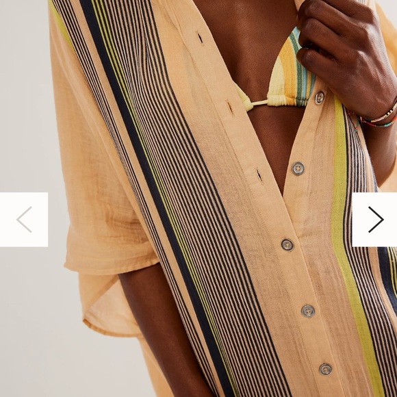 NWOT FREE PEOPLE Tiny Flaw Vacation Mode kaftan $98 retail NEW Natural - Picture 4 of 6